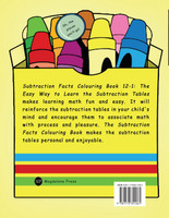 Subtraction Facts Colouring Book 12-1