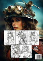 Steampunk Fashion Coloring Book for Adults