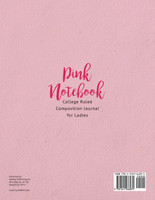 Pink Notebook College Ruled Composition Journal for Ladies