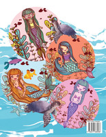 美人鱼着色书。梦幻般的美丽美人鱼，随时可以上色，适合4-8岁的孩子。