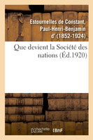 Que devient la Société des nations ?