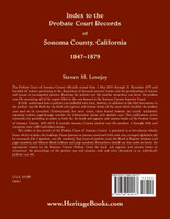Index to the Probate Court Records of Sonoma County, California, 1847-1879