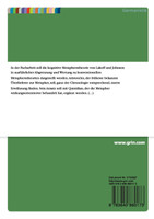 Darstellung der kognitiven Metapherntheorie von Lakoff und Johnson in ausführlicher Abgrenzung und Wertung zu konventionellen Theorien