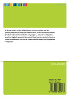 Fremde Sprachen. Ihre Strukturen und Besonderheiten