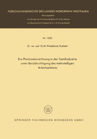 Die Plankostenrechnung in Der Textilindustrie Unter Berucksichtigung Des Mehrstelligen Arbeitsplatzes