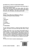 Modern Group Theoretical Methods in Physics