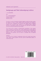 Semigroups and Their Subsemigroup Lattices