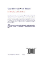 Goal-Directed Proof Theory