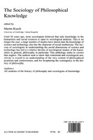 The Sociology of Philosophical Knowledge