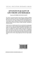 Advances in Quality of Life Theory and Research