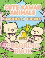 Cute Kawaii Animals Having a Picnic Coloring Book