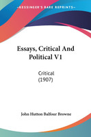 Essays, Critical And Political V1