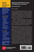 High Speed Rail Planning, Policy, and Engineering, Volume III