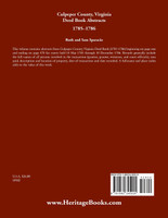 Culpeper County, Virginia Deed Book Abstracts 1785-1786