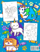 Caticorn Coloring Book For Kids Ages 2-5