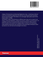 A Digest of Parliamentary and Municipal Registration Cases