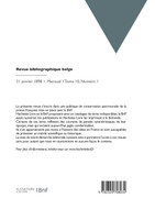 Revue bibliographique belge