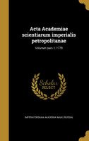 Acta Academiae scientiarum imperialis petropolitanae; Volumen pars 1, 1779