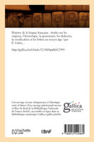 Histoire de la langue française (Éd.1863)