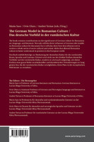 The German Model in Romanian Culture / Das deutsche Vorbild in der rumaenischen Kultur