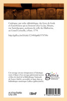 Catalogue, (Éd.1774)