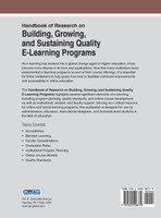 Handbook of Research on Building, Growing, and Sustaining Quality E-Learning Programs