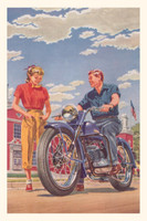 Vintage Journal  Couple with Motorcycle