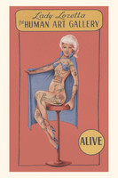 Vintage Journal Tattooed Lady Loretta