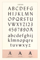 Vintage Journal Font Sample Chart, Lydian