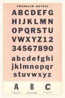 Vintage Journal Font Sample Chart, Franklin Gothic