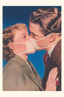 Vintage Journal Couple with Masks Kissing