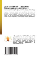 JÉSUS-CHRIST EST LA SOLUTION ESSENTIELLE POUR L'HUMANITÉ