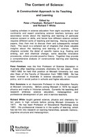 Content Of Science: A Constructivist Approach To Its Teaching And learning