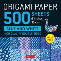 Origami Paper 500 sheets Blue &amp; White 6" (15 cm)