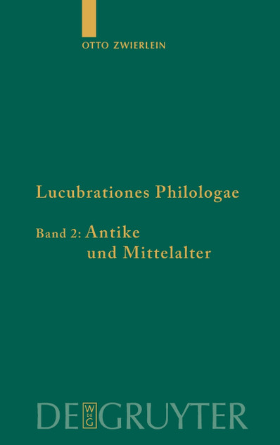 Lucubrationes Philologae, Band 2, Antike und Mittelalter