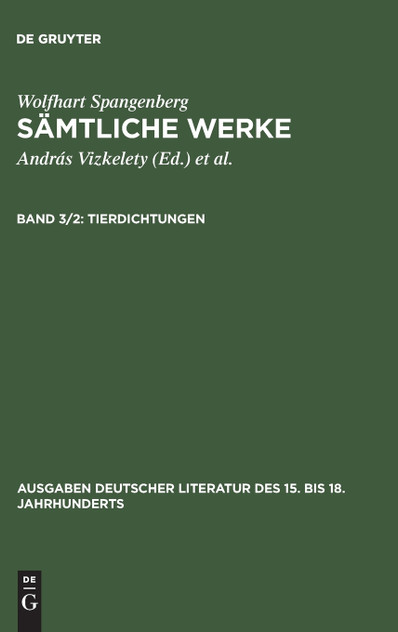 Sämtliche Werke, Band 3/2, Tierdichtungen Sämtliche Werke, Band 3/2, Tierdichtungen