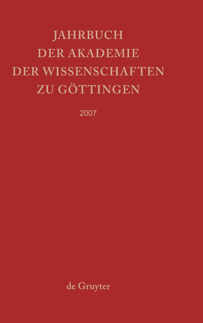 Jahrbuch der Göttinger Akademie der Wissenschaften, Jahrbuch der Göttinger Akademie der Wissenschaften (2007)