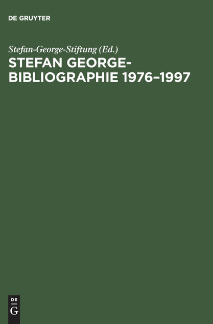 Stefan George-Bibliographie 1976-1997
