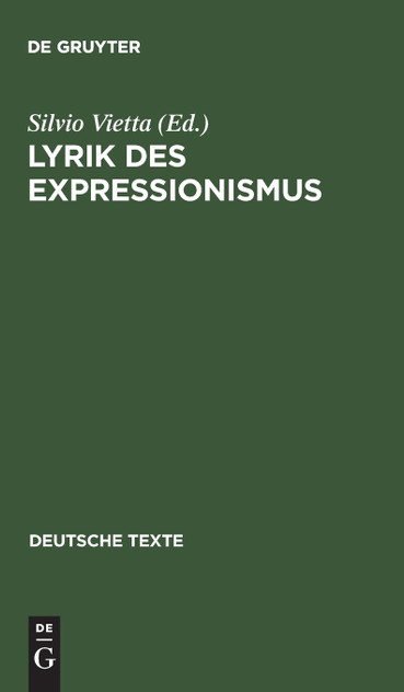 Lyrik des Expressionismus Lyrik des Expressionismus