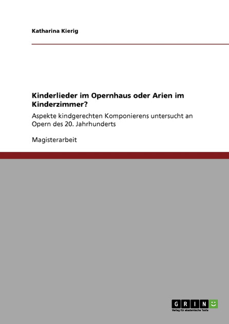 Kinderlieder im Opernhaus oder Arien im Kinderzimmer?