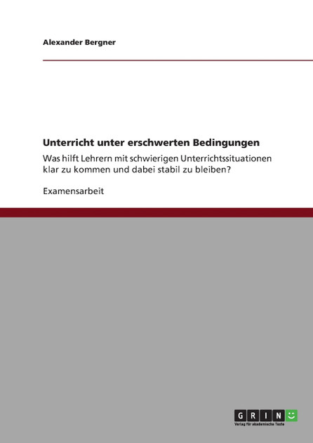 Unterricht unter erschwerten Bedingungen Unterricht unter erschwerten Bedingungen
