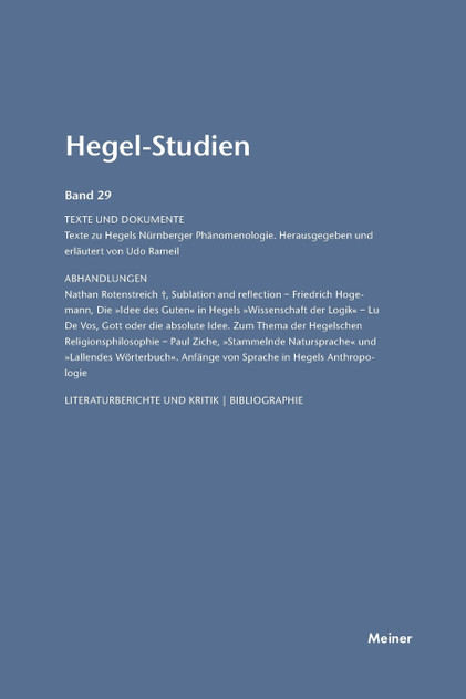 Hegel-Studien / Hegel-Studien, Band 29 Hegel-Studien / Hegel-Studien, Band 29