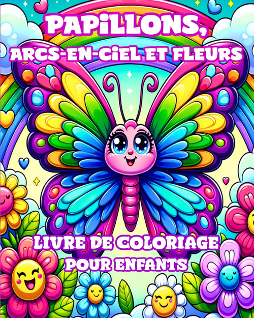 Livre de coloriage Papillons, Arcs-en-ciel et Fleurs pour Enfants Livre de coloriage Papillons, Arcs-en-ciel et Fleurs pour Enfants