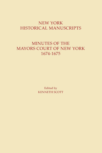 New York Historical Manuscripts New York Historical Manuscripts