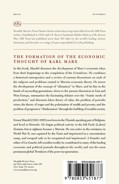 The Formation of the Economic Thought of Karl Marx The Formation of the Economic Thought of Karl Marx