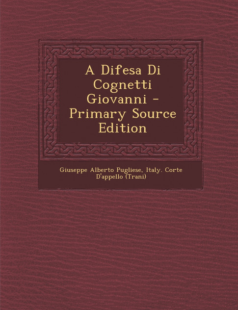 A Difesa Di Cognetti Giovanni