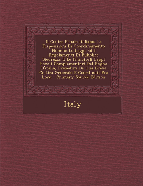 Il Codice Penale Italiano Il Codice Penale Italiano