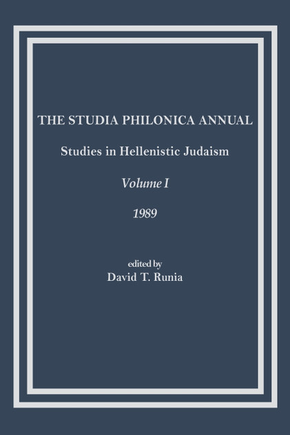The Studia Philonica Annual The Studia Philonica Annual