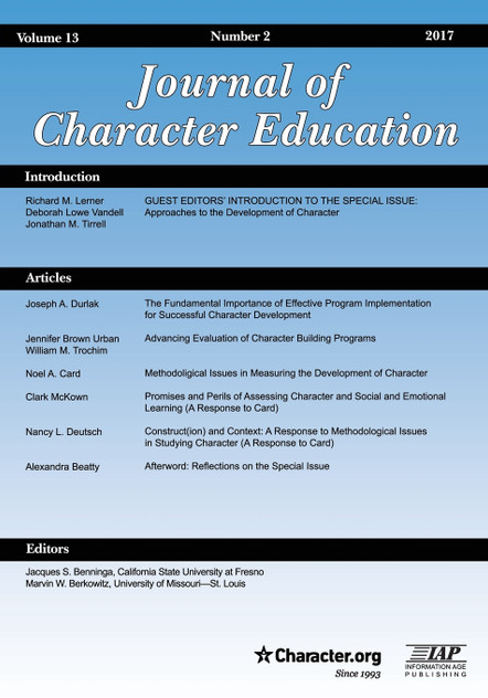 Journal of Character Education Volume 13, Issue 2, 2017