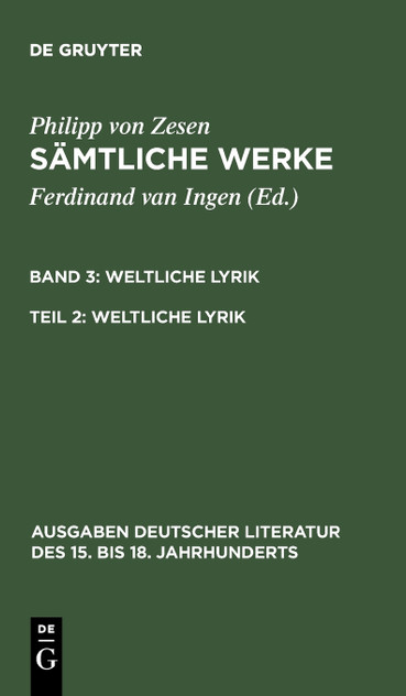 Weltliche Lyrik